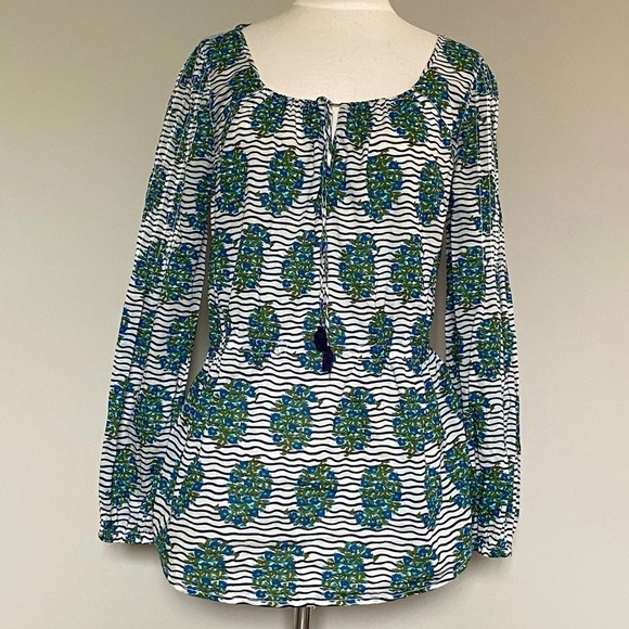 Tory Burch Evelina Cotton Voile Blouse Tunic Top 8 - Picture 2 of 16